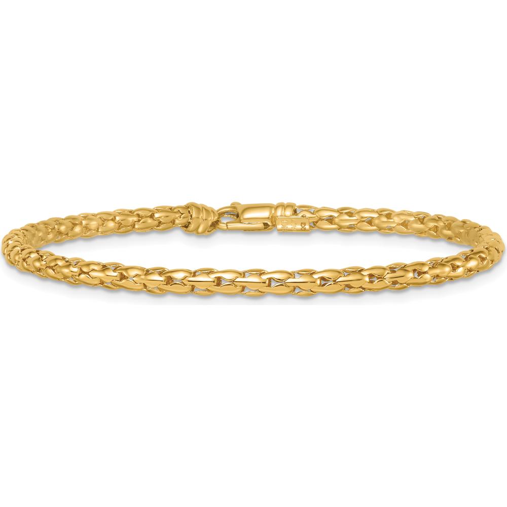 14K Yellow Gold 7.25" Polished Fancy Link Bracelet - 3.5mm by 0