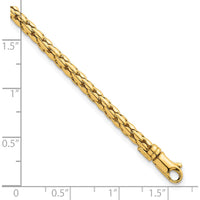 14K Yellow Gold 7.25" Polished Fancy Link Bracelet - 3.5mm by 0