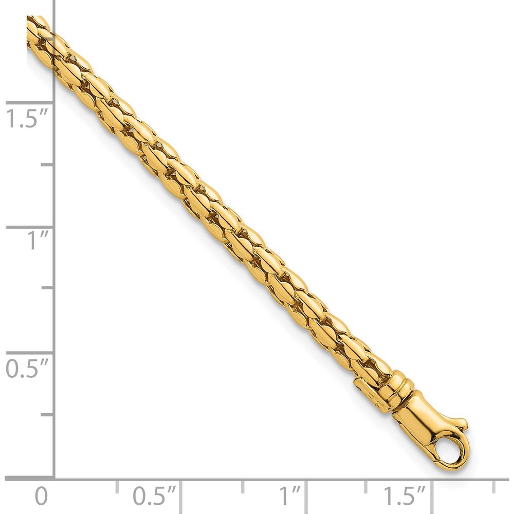 14K Yellow Gold 7.25" Polished Fancy Link Bracelet - 3.5mm by 0