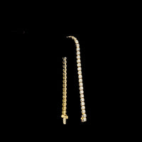 14K Yellow Gold 7.25" Tennis Bracelet with Bezel Set Emerald Cut Lab Diamonds - 8.01 Carat Total Weight - Covaloro Fine Jewelry