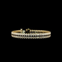 14K Yellow Gold 7.25" Tennis Bracelet with Bezel-Set Oval Cut Lab Diamonds - 3.38 Carat Total Diamond Weight - Covaloro Fine Jewelry