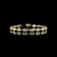 14K Yellow Gold 7.25" Tennis Bracelet with East-West Bezel Set Marquise Cut Lab Diamonds - 16.62 Carat Total Diamond Weight - Covaloro Fine Jewelry