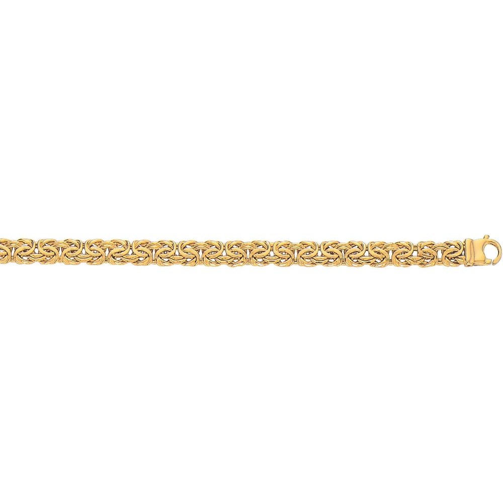 14K Yellow Gold 7.2mm Byzantine Chain Necklace - 18" by Orozza Fine Jewelry