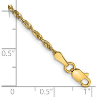 14K Yellow Gold 7" 2mm Ultra Diamond-Cut Rope Chain Bracelet with Lobster Clasp by Oro Pregiato