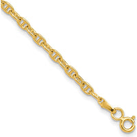 14K Yellow Gold 7" 3.0mm Mariners Link Chain Bracelet with Spring Ring Clasp by Oro Pregiato