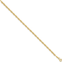 14K Yellow Gold 7" 3.0mm Mariners Link Chain Bracelet with Spring Ring Clasp by Oro Pregiato