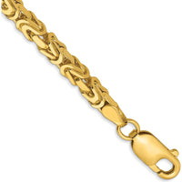 14K Yellow Gold 7" 3.25mm Byzantine Chain Bracelet with Lobster Clasp by Oro Pregiato