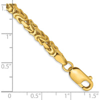 14K Yellow Gold 7" 3.25mm Byzantine Chain Bracelet with Lobster Clasp by Oro Pregiato