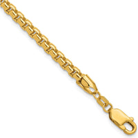 14K Yellow Gold 7" 3.6mm Semi-Solid Box Chain Bracelet with Lobster Clasp by Oro Pregiato