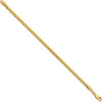 14K Yellow Gold 7" 3.6mm Semi-Solid Box Chain Bracelet with Lobster Clasp by Oro Pregiato