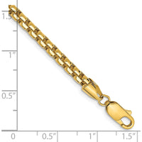14K Yellow Gold 7" 3.6mm Semi-Solid Box Chain Bracelet with Lobster Clasp by Oro Pregiato