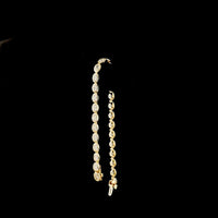 14K Yellow Gold 7.32 Carat Oval Cut Lab Diamond Tennis Bracelet with East-West Bezel Setting - 27 Stones, E-F VS1 Clarity - Covaloro Fine Jewelry