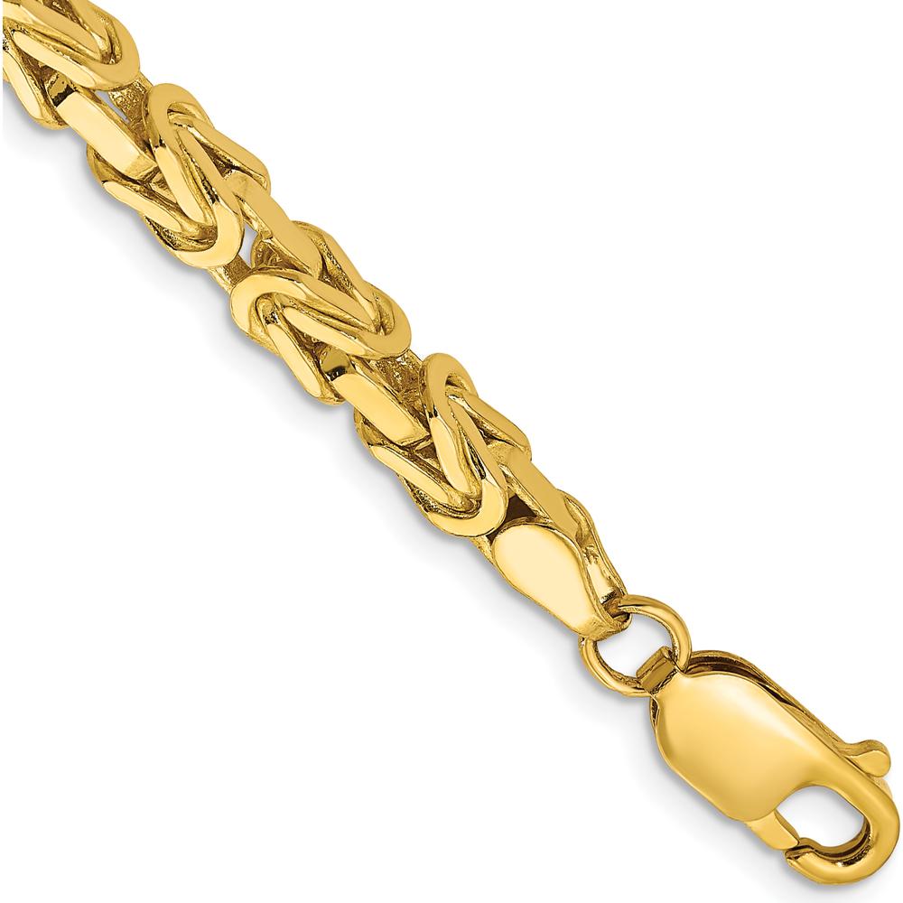 14K Yellow Gold 7" 4mm Byzantine Bracelet with Lobster Clasp by Oro Pregiato