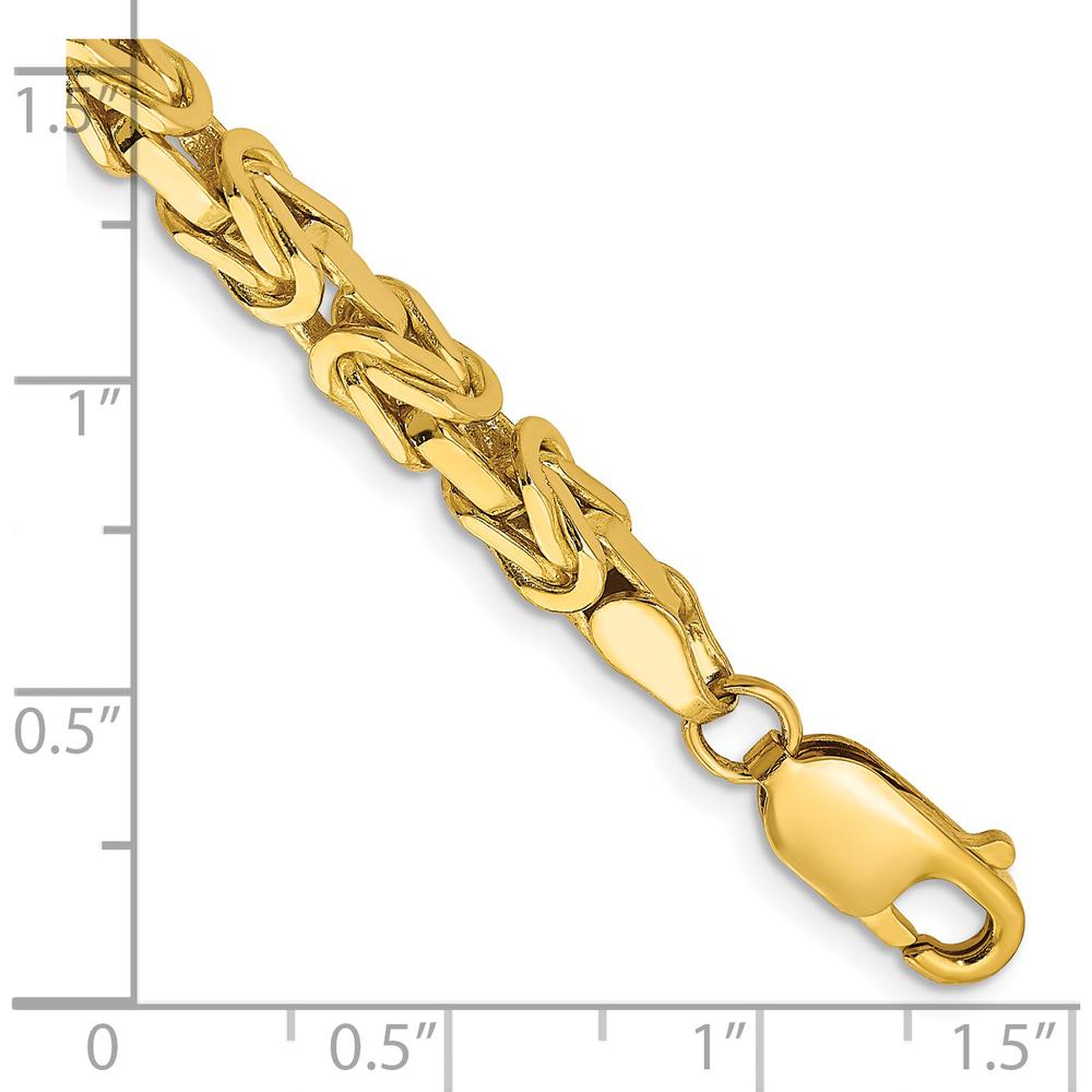14K Yellow Gold 7" 4mm Byzantine Bracelet with Lobster Clasp by Oro Pregiato
