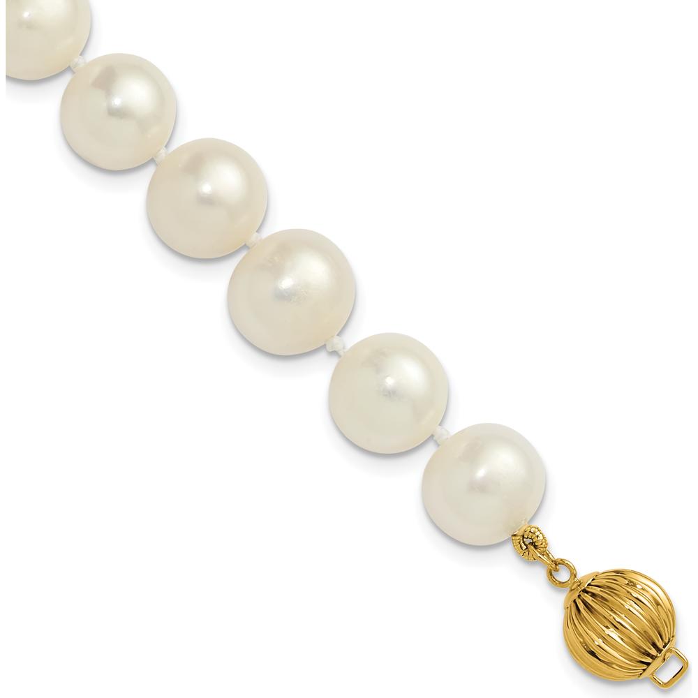 14K Yellow Gold 7.5" Bracelet with Near-Round Freshwater Pearls - 9-10mm by Monteluci Fine Jewelry