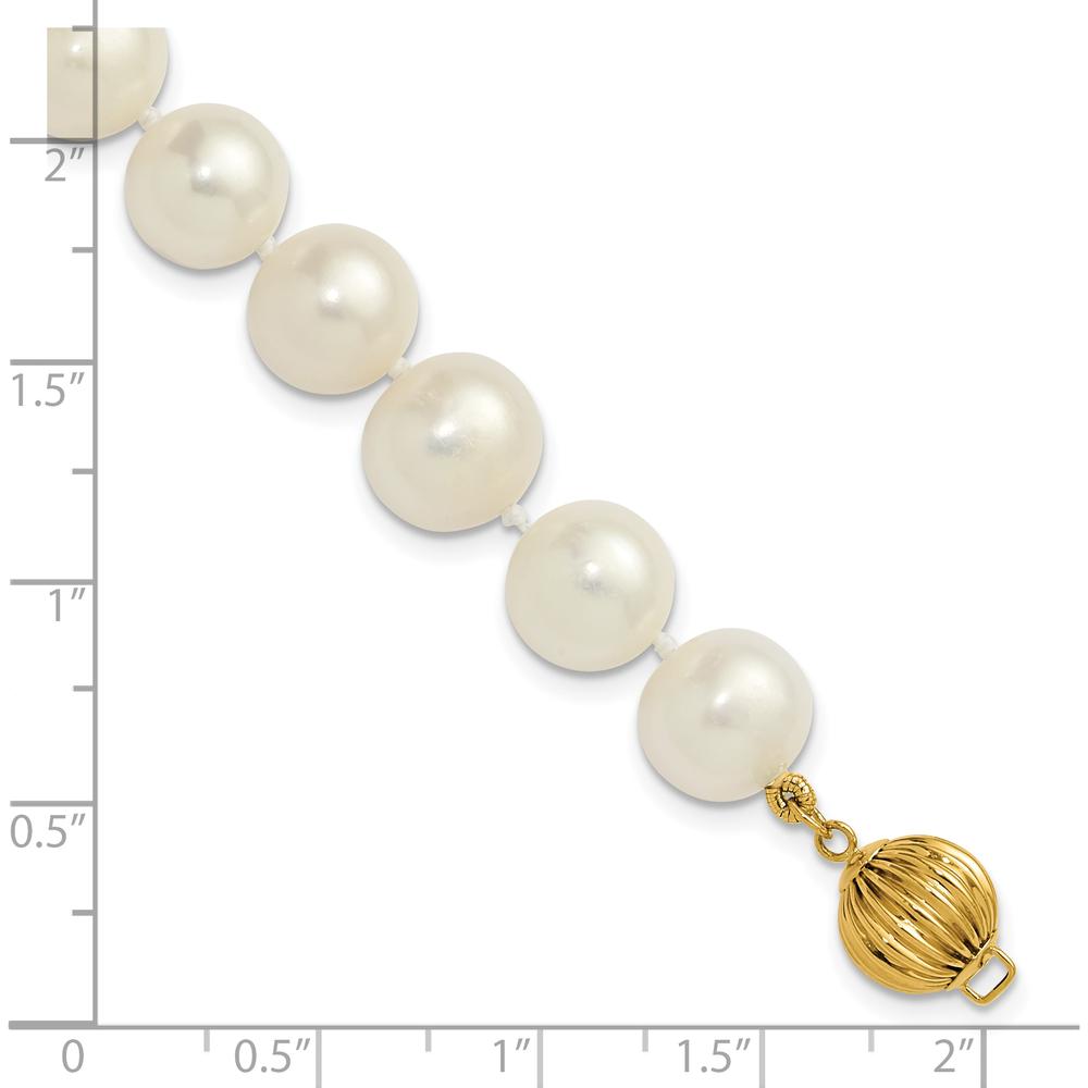 14K Yellow Gold 7.5" Bracelet with Near-Round Freshwater Pearls - 9-10mm by Monteluci Fine Jewelry
