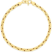 14K Yellow Gold 7.5" Compressed Cable Link Bracelet with Polished Finish by Orozza Fine Jewelry