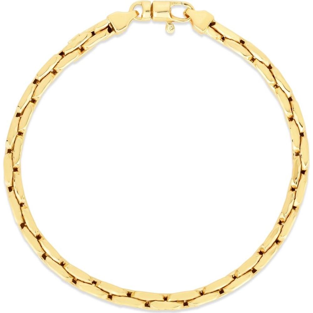14K Yellow Gold 7.5" Compressed Cable Link Bracelet with Polished Finish by Orozza Fine Jewelry
