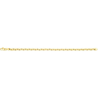 14K Yellow Gold 7.5" Compressed Cable Link Bracelet with Polished Finish by Orozza Fine Jewelry