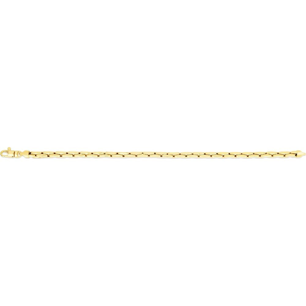 14K Yellow Gold 7.5" Compressed Cable Link Bracelet with Polished Finish by Orozza Fine Jewelry