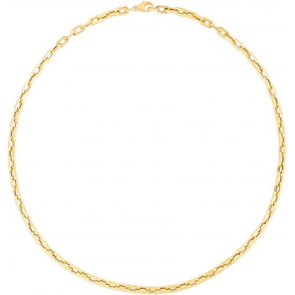 14K Yellow Gold 7.5" Corto Link Paperclip Chain Bracelet with Polished Finish by Orozza Fine Jewelry