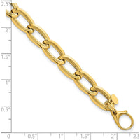 14K Yellow Gold 7.5" Curb Link Bracelet with Polished and Textured 8mm Links by 0