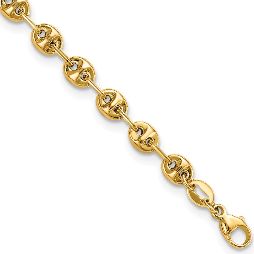 14K Yellow Gold 7.5" Fancy Link Bracelet - 4.1mm Width by 0