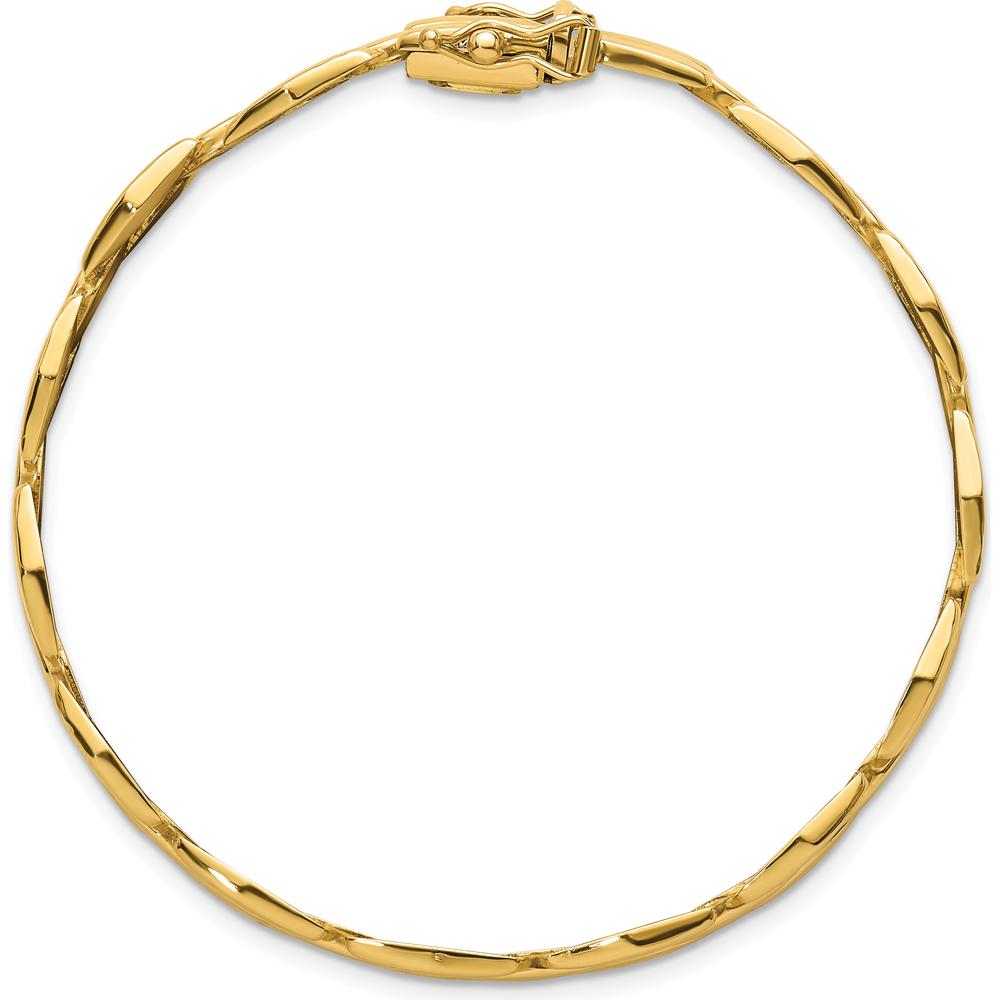 14K Yellow Gold 7.5" Fancy Link Bracelet with High Polish Finish - 10.8mm Wide by 0