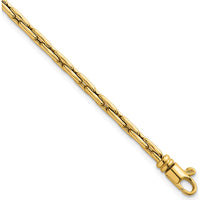14K Yellow Gold 7.5" Fancy Link Bracelet with Polished 2.9mm Chain and Lobster Clasp by 0