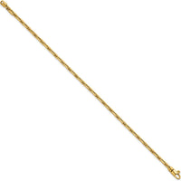 14K Yellow Gold 7.5" Fancy Link Bracelet with Polished 2.9mm Chain and Lobster Clasp by 0