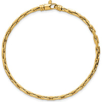 14K Yellow Gold 7.5" Fancy Link Bracelet with Polished 2.9mm Chain and Lobster Clasp by 0