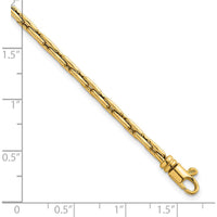 14K Yellow Gold 7.5" Fancy Link Bracelet with Polished 2.9mm Chain and Lobster Clasp by 0