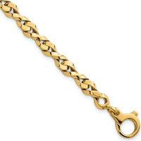 14K Yellow Gold 7.5" Fancy Twisted Link Bracelet - 4.7mm Width by 0