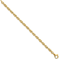 14K Yellow Gold 7.5" Fancy Twisted Link Bracelet - 4.7mm Width by 0
