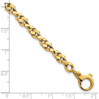 14K Yellow Gold 7.5" Fancy Twisted Link Bracelet - 4.7mm Width by 0