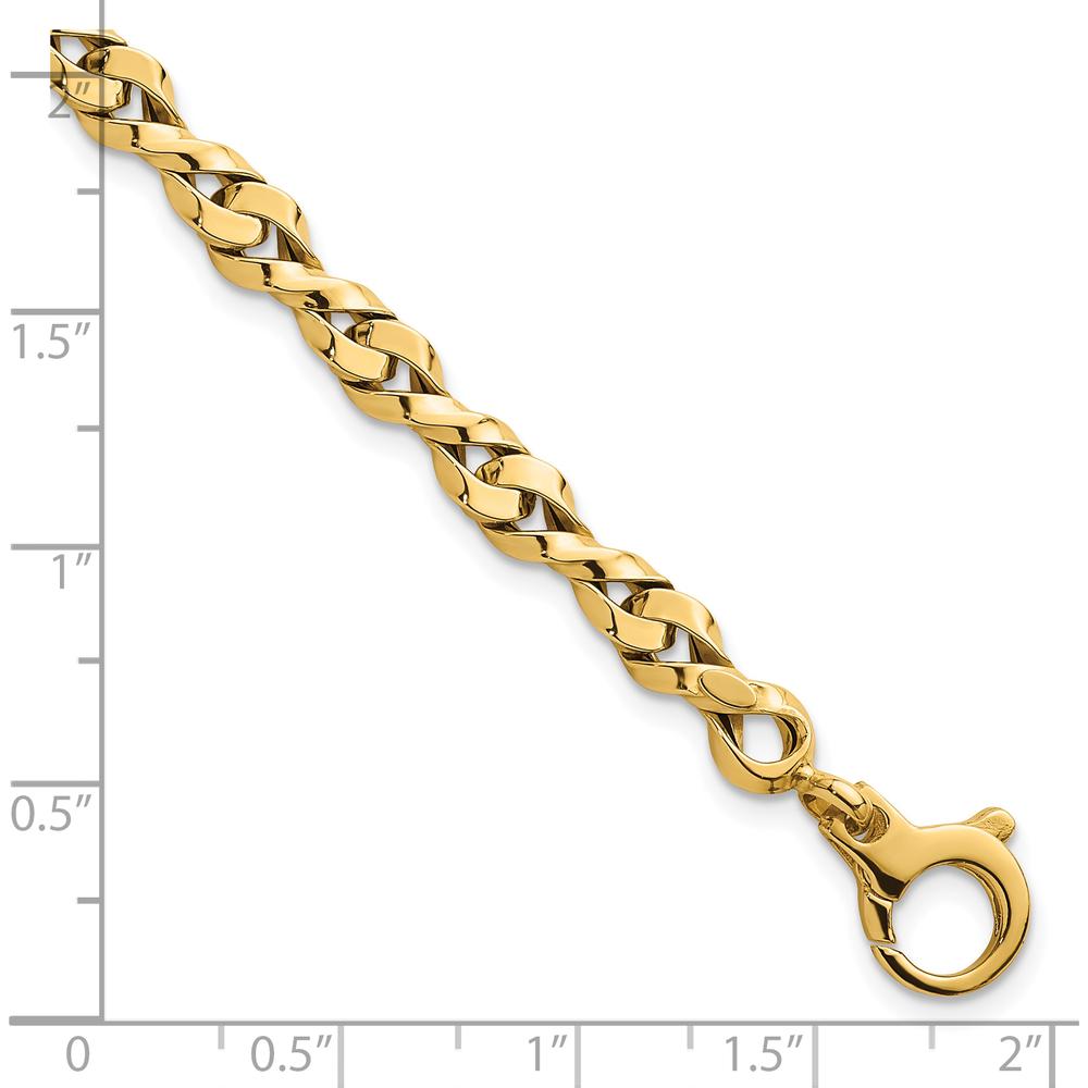 14K Yellow Gold 7.5" Fancy Twisted Link Bracelet - 4.7mm Width by 0