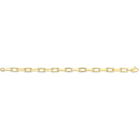 14K Yellow Gold 7.5" French Cable Link Chain Bracelet - 6mm Polished Finish with Lobster Clasp by Orozza Fine Jewelry