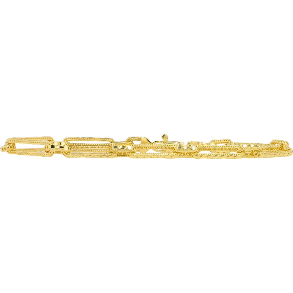 14K Yellow Gold 7.5 - Inch Paperclip Bracelet - 8.10 Grams Solid Gold