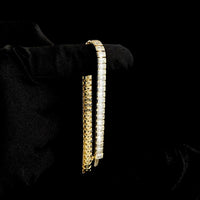 14K Yellow Gold 7.5-Inch Tennis Bracelet with 51 Half-Bezel Set Emerald Cut Lab Diamonds - 15.86 Carat Total Weight - Covaloro Fine Jewelry