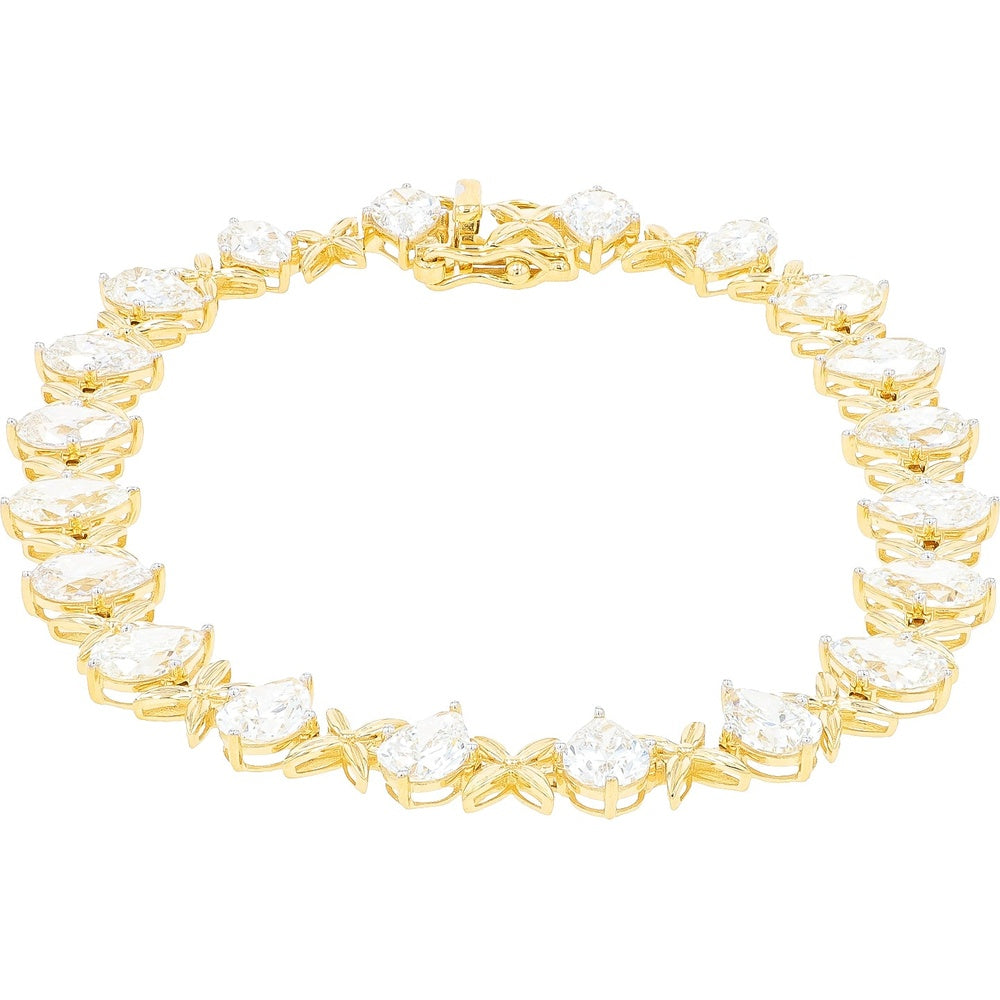 14K Yellow Gold 7.5 Inch Tennis Bracelet with Lab Grown Diamonds - 10.50 Carat Total Diamond Weight