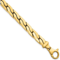 14K Yellow Gold 7.5" Lightweight Fancy Link Bracelet - 6.3mm Width by 0