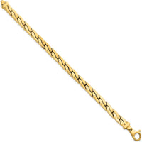 14K Yellow Gold 7.5" Lightweight Fancy Link Bracelet - 6.3mm Width by 0