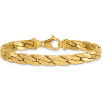 14K Yellow Gold 7.5" Lightweight Fancy Link Bracelet - 6.3mm Width by 0