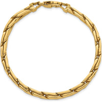 14K Yellow Gold 7.5" Lightweight Fancy Link Bracelet - 6.3mm Width by 0