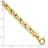 14K Yellow Gold 7.5" Lightweight Fancy Link Bracelet - 6.3mm Width by 0