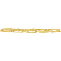14K Yellow Gold 7.5" Paperclip Link Bracelet - 7.85g Total Weight