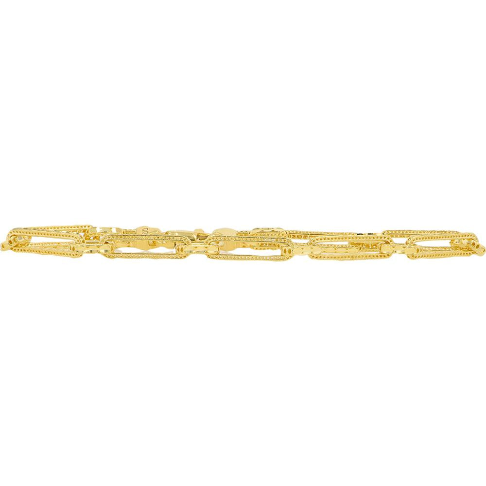 14K Yellow Gold 7.5" Paperclip Link Bracelet - 7.85g Total Weight