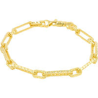 14K Yellow Gold 7.5" Paperclip Link Bracelet - 7.85g Total Weight