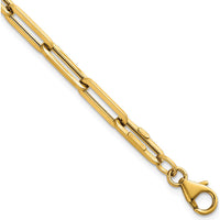 14K Yellow Gold 7.5" Paperclip Link Bracelet with Polished Finish - 4.3mm Width by 0