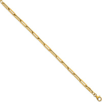 14K Yellow Gold 7.5" Paperclip Link Bracelet with Polished Finish - 4.3mm Width by 0